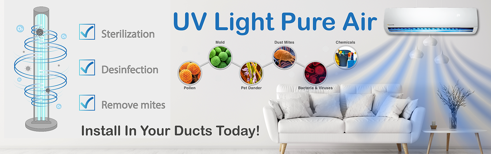 UV Lights Pure Air Install in Your Ducts Today